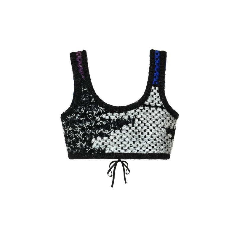 AVRIL CROP TOP IN BLACK MULTI