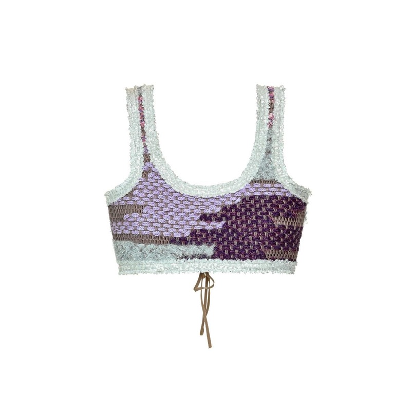 AVRIL CROP TOP IN PURPLE MULTI