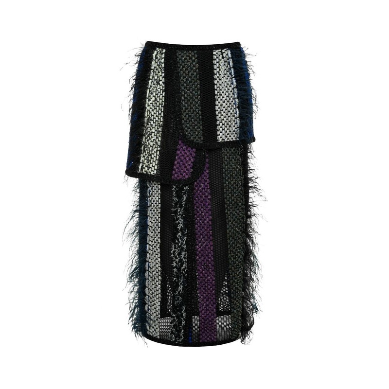 AVRIL MAXI SKIRT IN BLACK MULTI