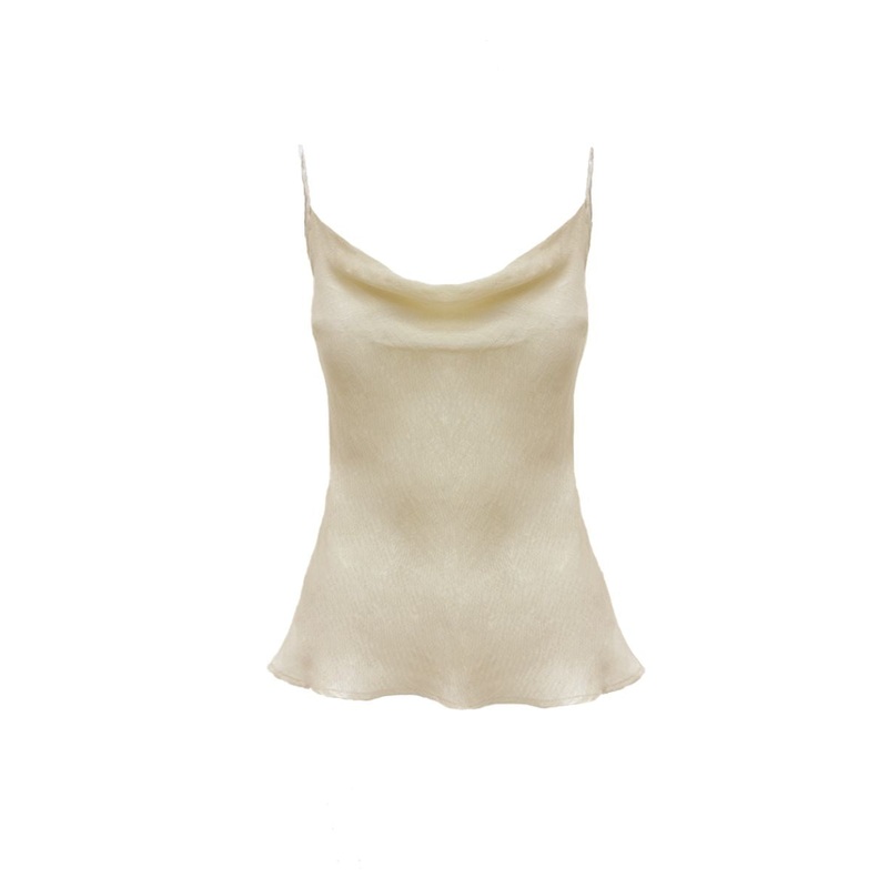 COWL CAMI TOP IN CREME