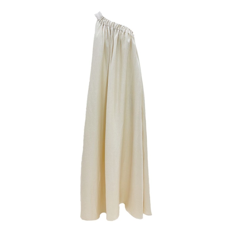 ELLA ONE SHOULDER DRESS IN CREME