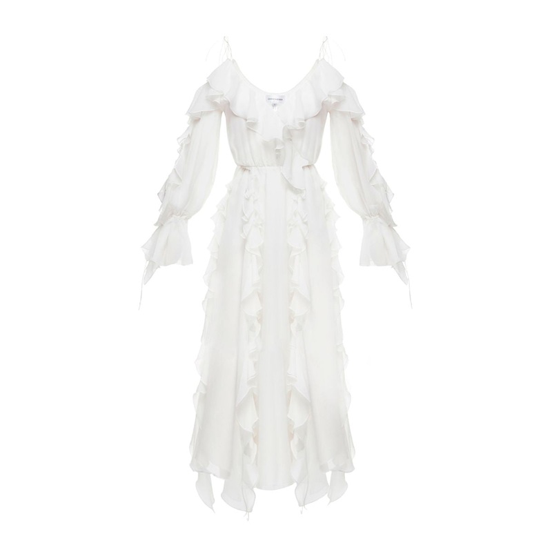 MORNING FOREST MAXI DRESS IN WHITE