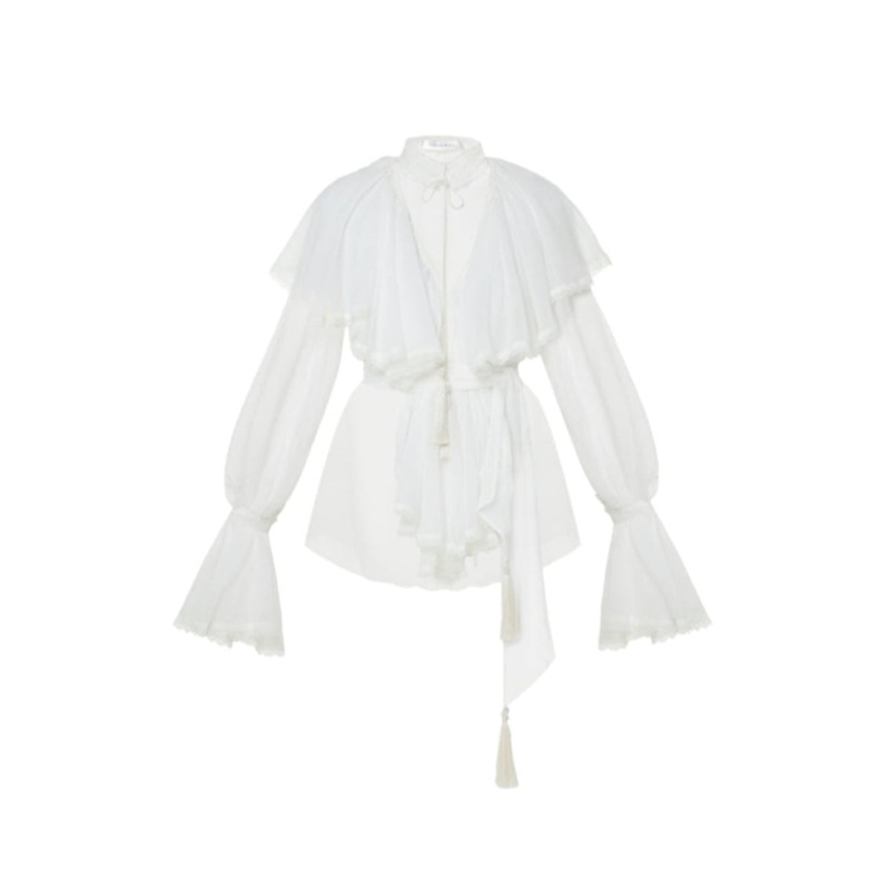 OCEAN OF THE TENDERNESS BLOUSE IN MILKY WHITE