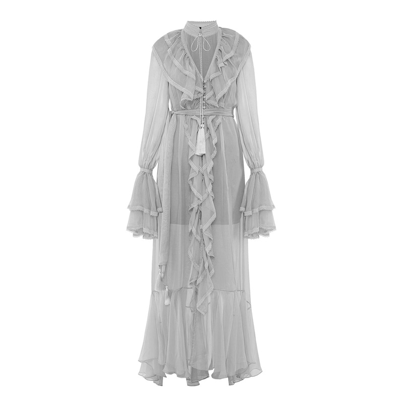 OCEAN OF THE TENDERNESS MAXI DRESS IN LIGHT BLUE GRAY