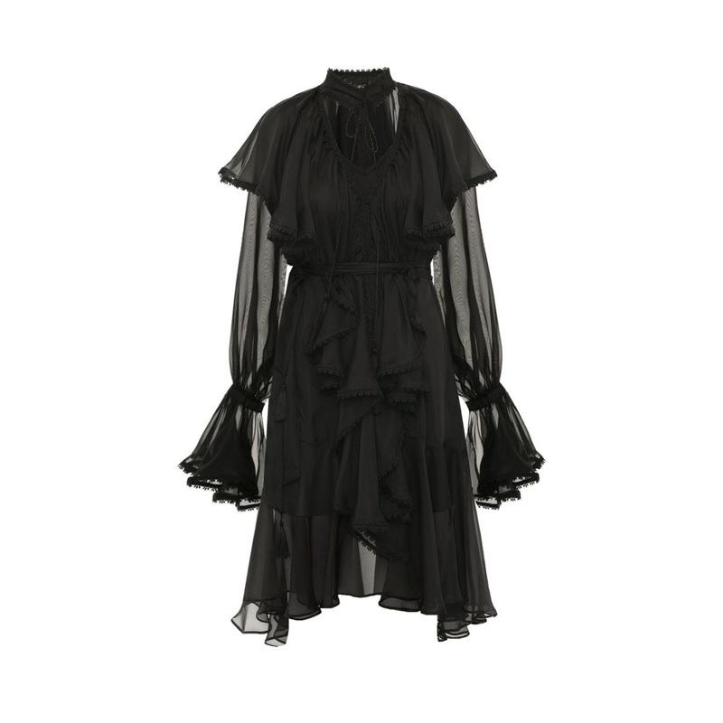 OCEAN OF THE TENDERNESS MIDI DRESS IN BLACK
