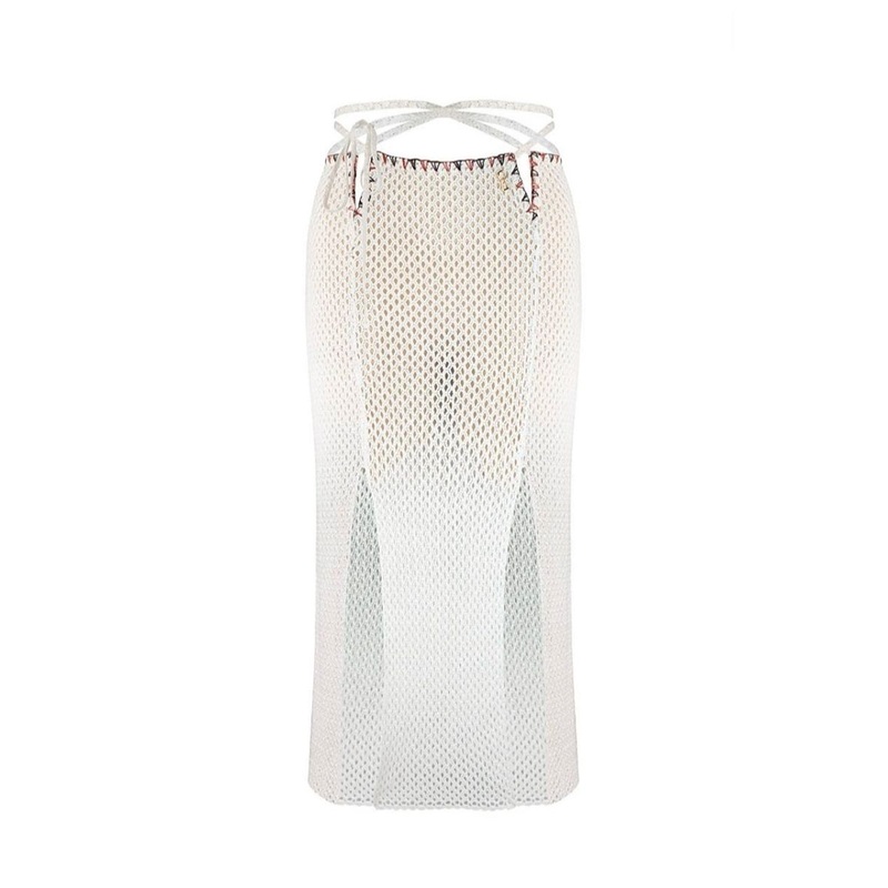 CROCHET KNITTED SKIRT IN WHITE