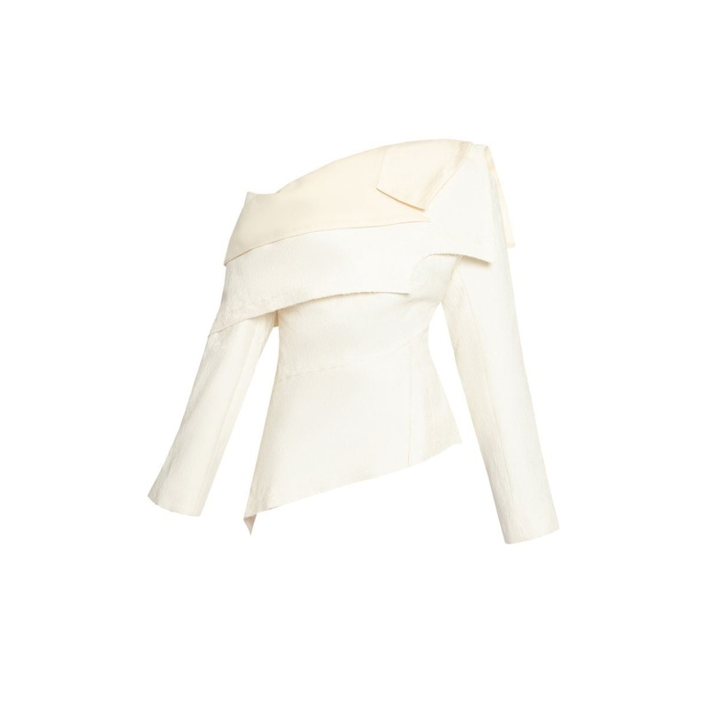 DECONSTRUCTED JACQUARD TOP WITH DISTRESSED STITCH