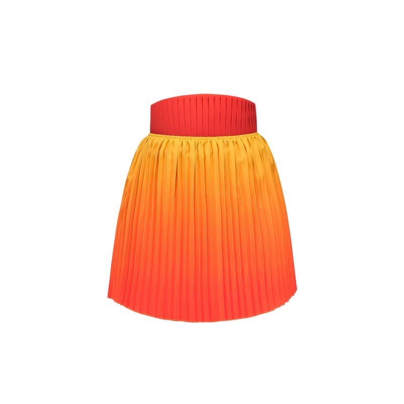 KATA PLEATED MINI SKIRT IN ADWA RED PRINT