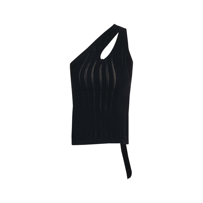 KNITTED CUT OUT TOP WITH ADJUSTABLE STRAP