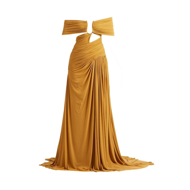 MARISA MAXI DRESS IN OCHRE YELLOW