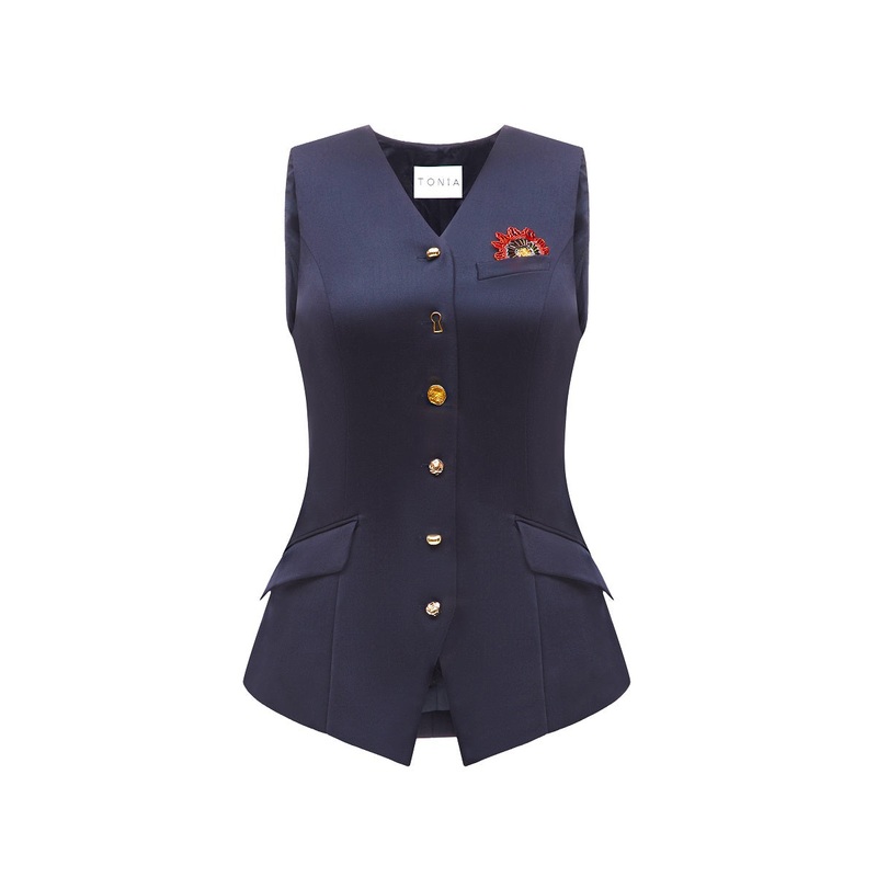 NEW LOOK VEST IN NAVY BLUE