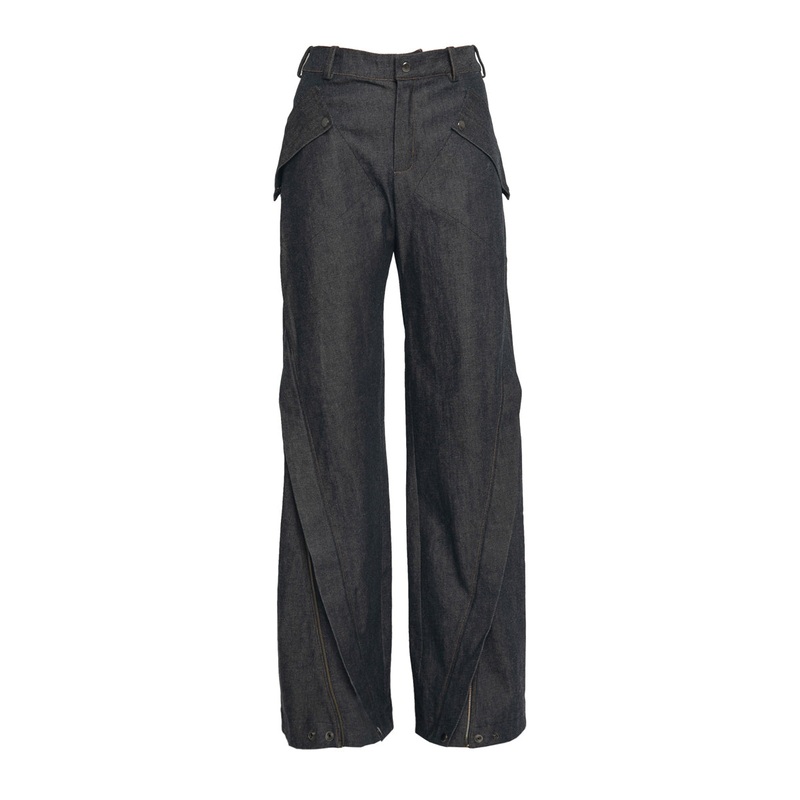 RELAXED CUT DENIM PANTS WITH ZIPPER DETAIL