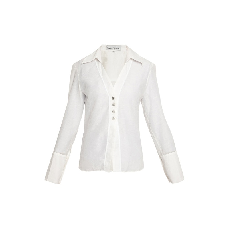 TRANSPARENT TAILORED LOW-CUT SHIRT