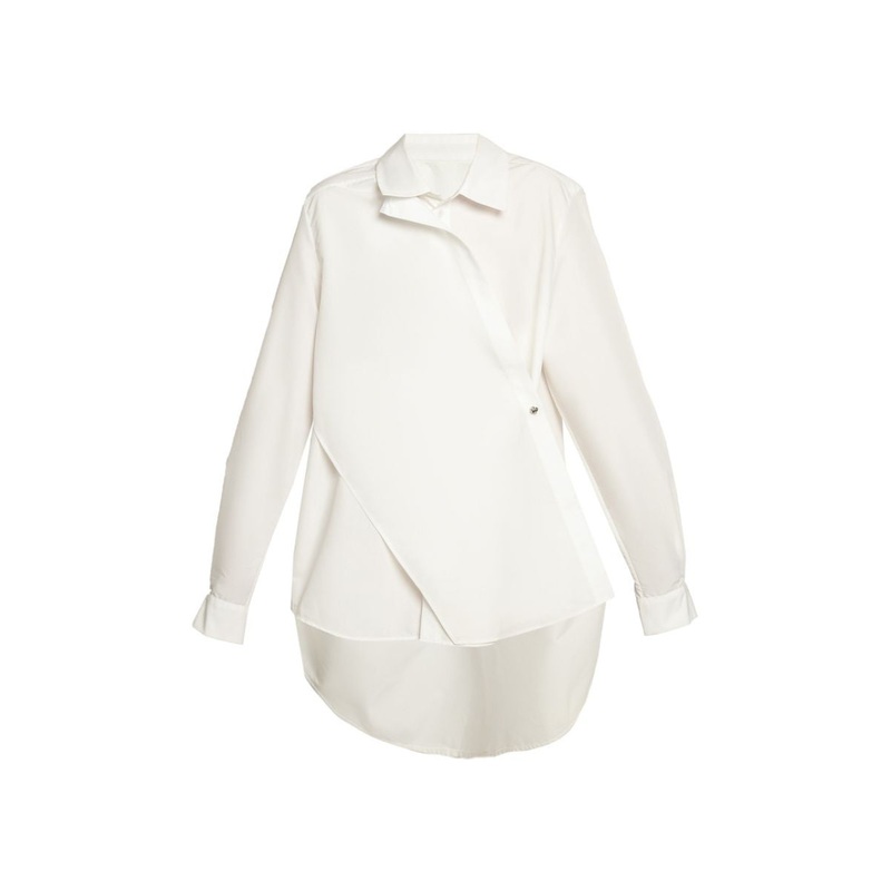 WHITE TAILORED SHIRT WITH DOUBLE FRONT LAYERS