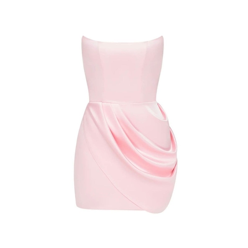 ANASTASIA SOFT PINK MINI DRESS DESIRE WITH TRAIL