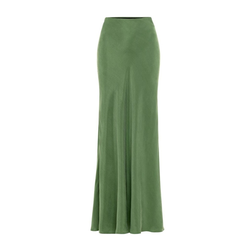 AQUAFLORA LUCY SLIP SKIRT IN MOSS