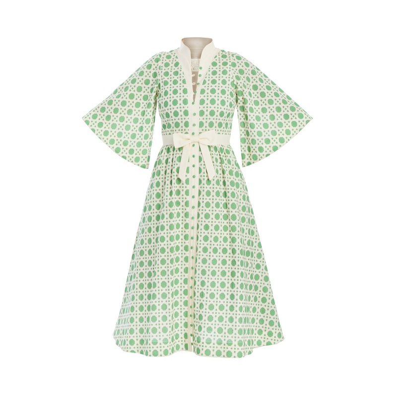 CARMEN MIDI DRESS IN SOLIHIYA GREEN