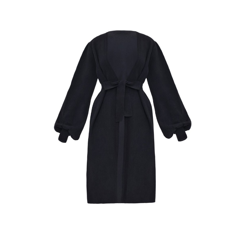 ONA KNIT CARDIGAN IN ONYX