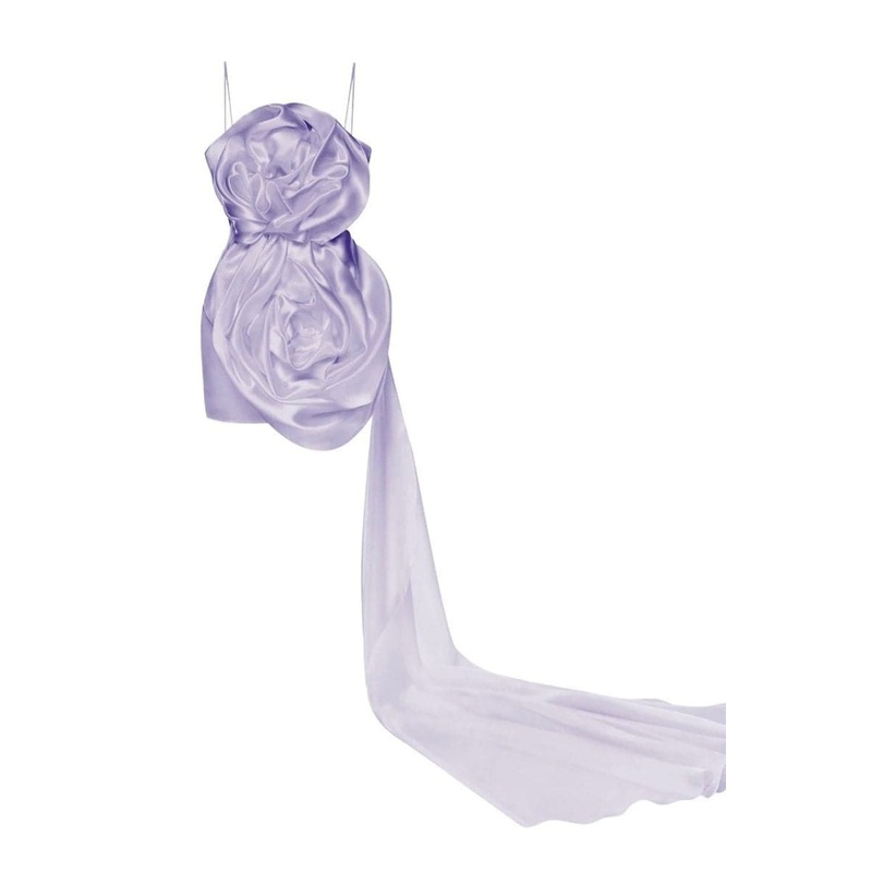 ROSIE PURPLE MINI DRESS WITH TRAIL
