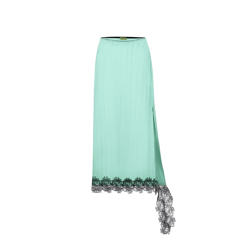 MINT AND BLACK LACE SKIRT