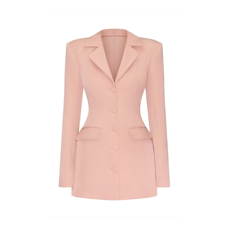 SHARP TAILORED STRUCTURED SHOULDERS JACKET DRESS
