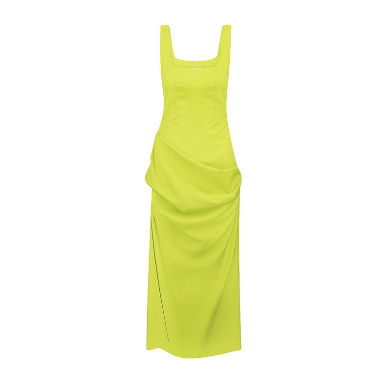 SHEATH GREEN MIDI DRESS