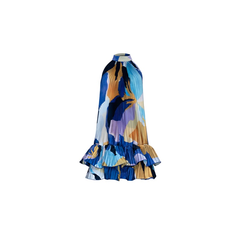 SOLEIL MINI DRESS IN BLUE CALYPSO