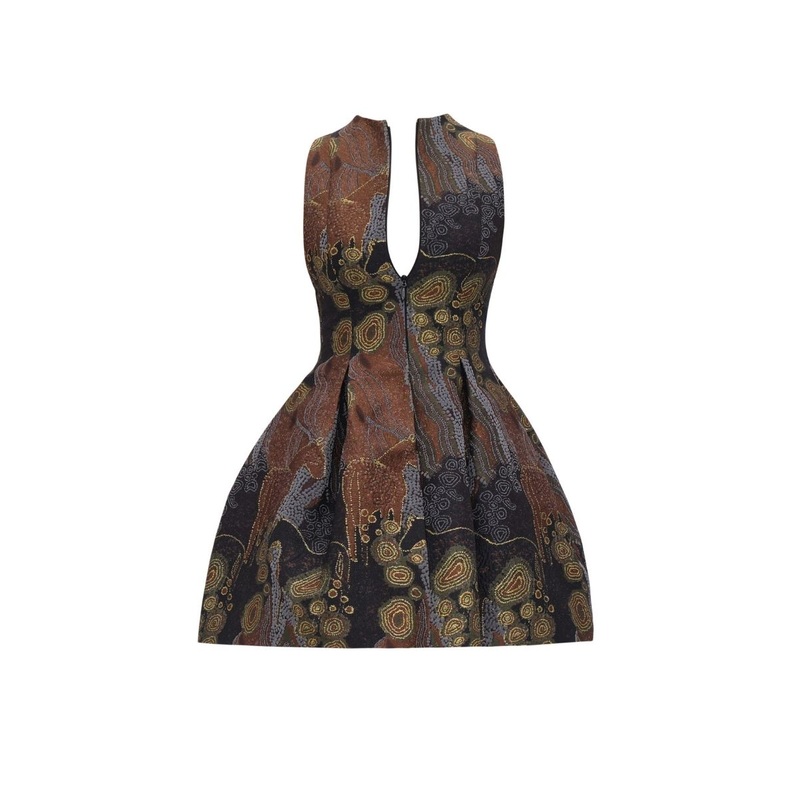 VENTI JACQUARD DRESS IN KAVA JACQUARD