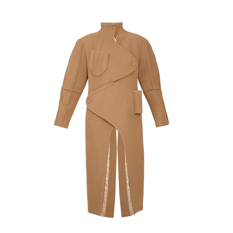 ASYMMETRIC WOOL-BLEND COAT
