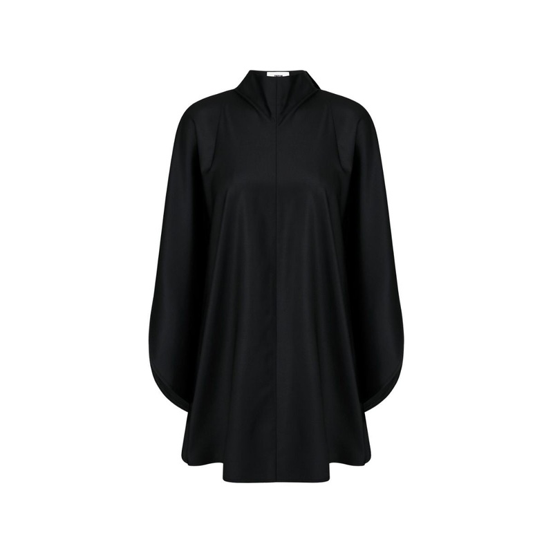 FILANTE CAPE WOOL BLOUSE IN BLACK