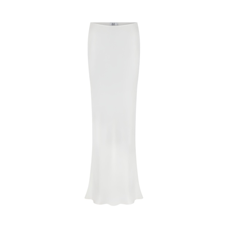 MELLY BIAS CUT MAXI SKIRT IN WHITE