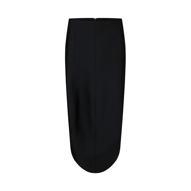 MORPH WOOL SILK SKIRT IN BLACK
