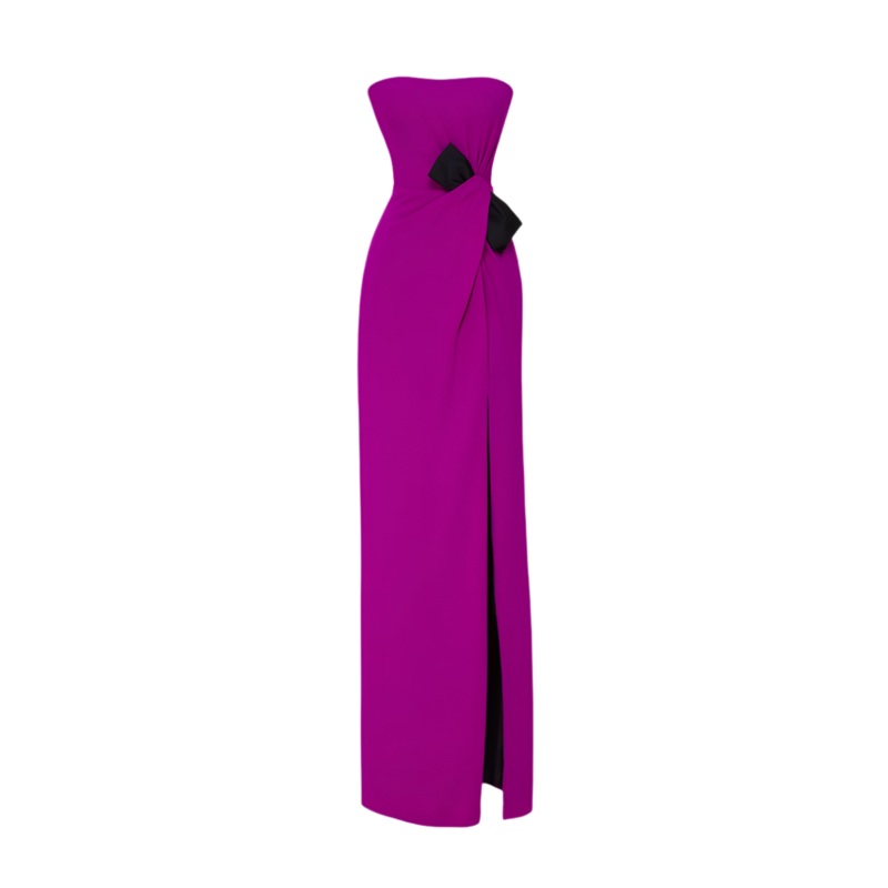 NATALIE DRESS IN ORCHID/BLACK