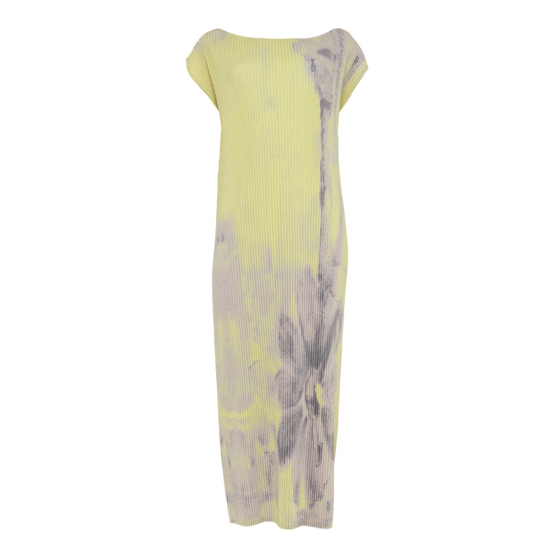 PRINTED PLISSE DRESS