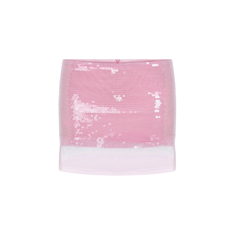 SEQUINED MINI SKIRT WITH TULLE DETAIL
