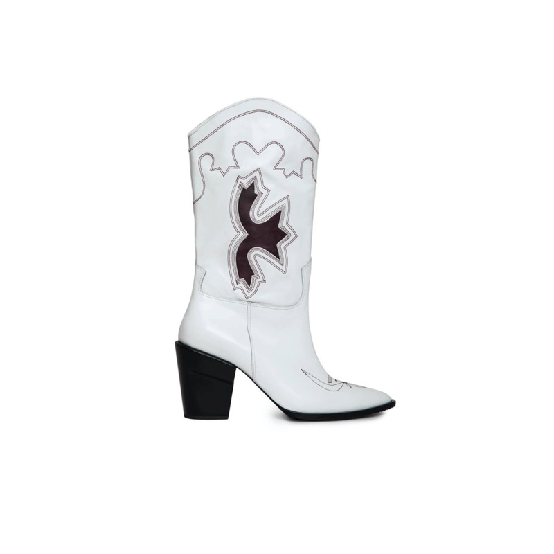 X GVASALIA EMBROIDERED LEATHER BOOTS