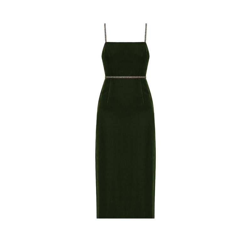 AMYA GREEN MIDI DRESS