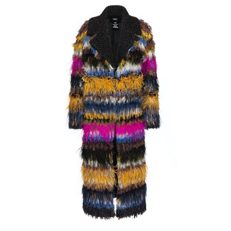FRINGED MOHAIR COAT
