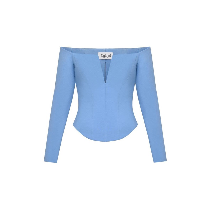 LIGHT BLUE OFF-SHOULDER TOP