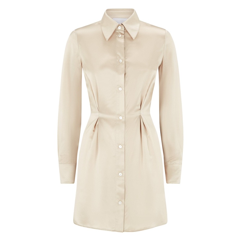 SILK MINI SHIRT-DRESS