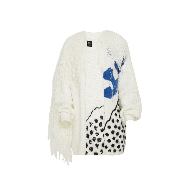 WOOL-BLEND EMBROIDERED CARDIGAN