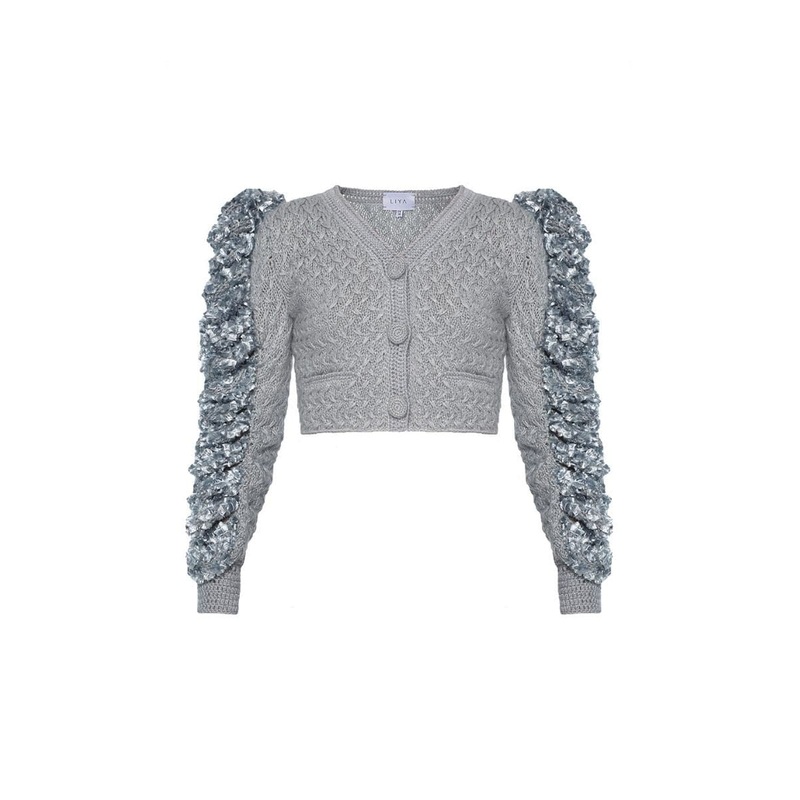 AQUA HAND KNITTED CARDIGAN
