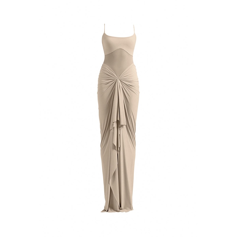 ASTRID DRAPED BEIGE GOWN