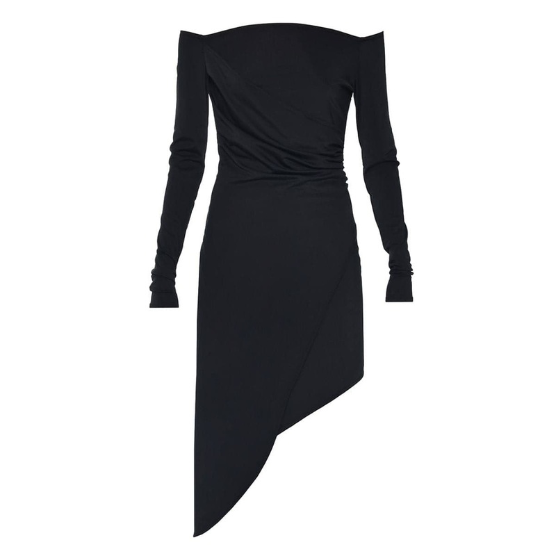 BLACK LIYA ASYMMETRIC DRESS