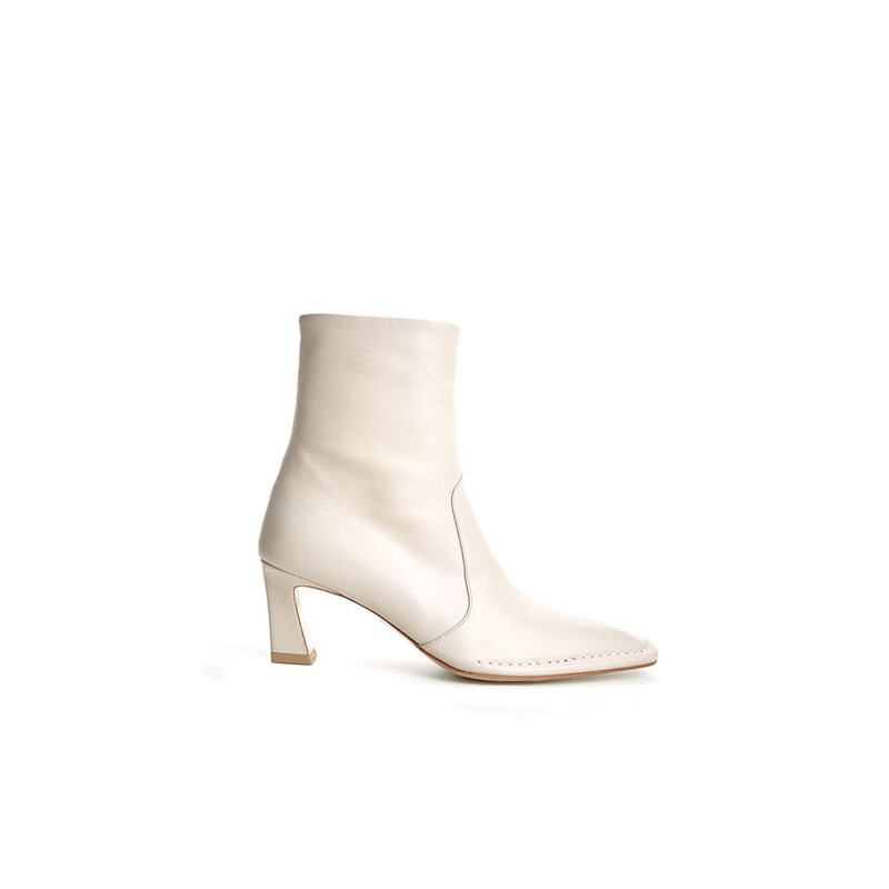 CALAIS OFF WHITE ANKLE BOOTS