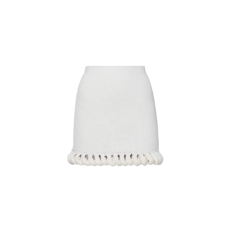 CAMELLIA WHITE KNITTED MINI SKIRT