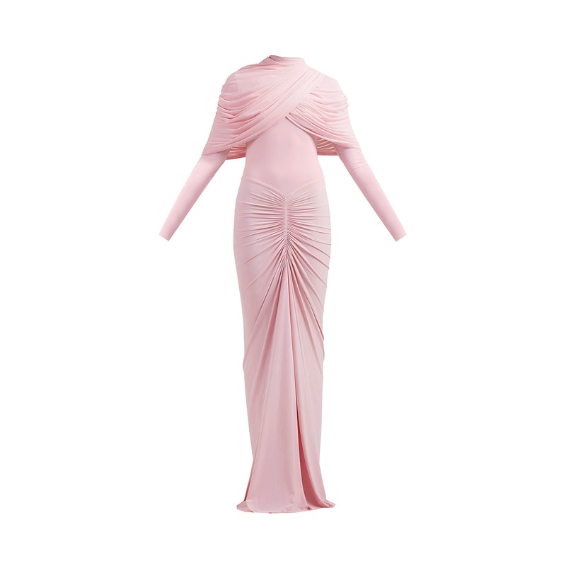 NOA DRAPED PINK GOWN