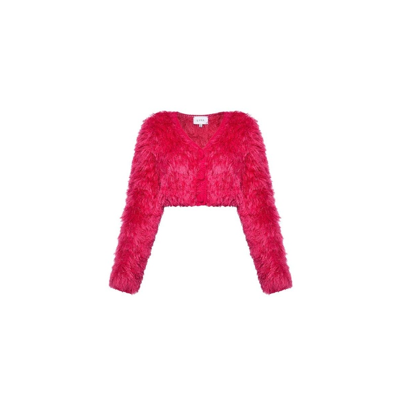 POP PINK FLUFFY CARDIGAN