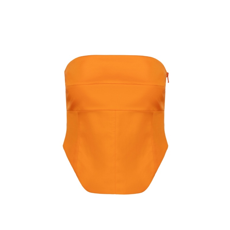 BUSTIER TOP IN BRIGHT ORANGE