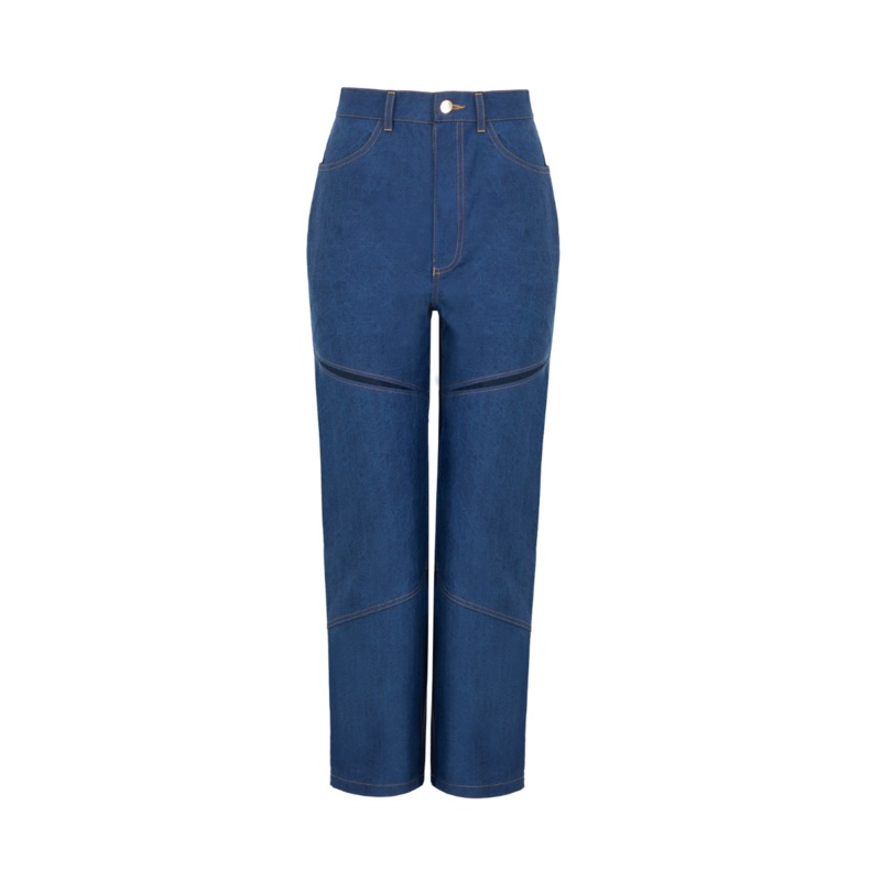 CROPPED JEANS IN DEEP BLUE